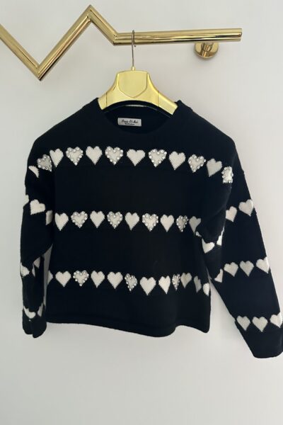 Sweter damski czarny bluzka dzianinowa