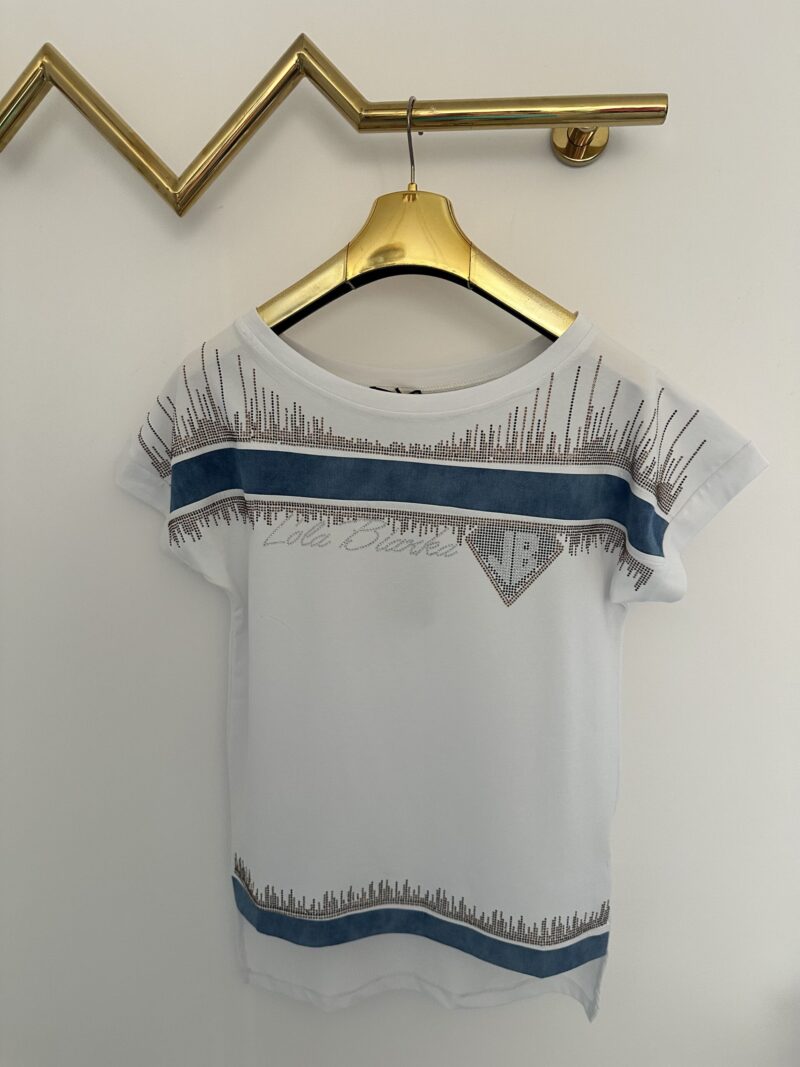 Bluzka Lola Bianka tshirt biały z krótkim rękawem - obrazek 5