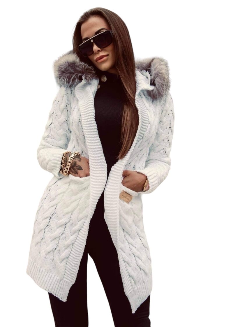 Sweter Lola Bianka biały kardigan