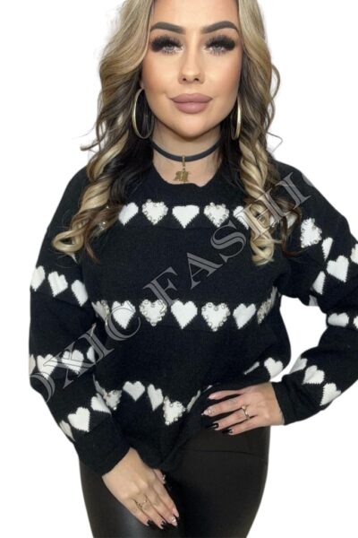 Sweter damski czarny bluzka dzianinowa