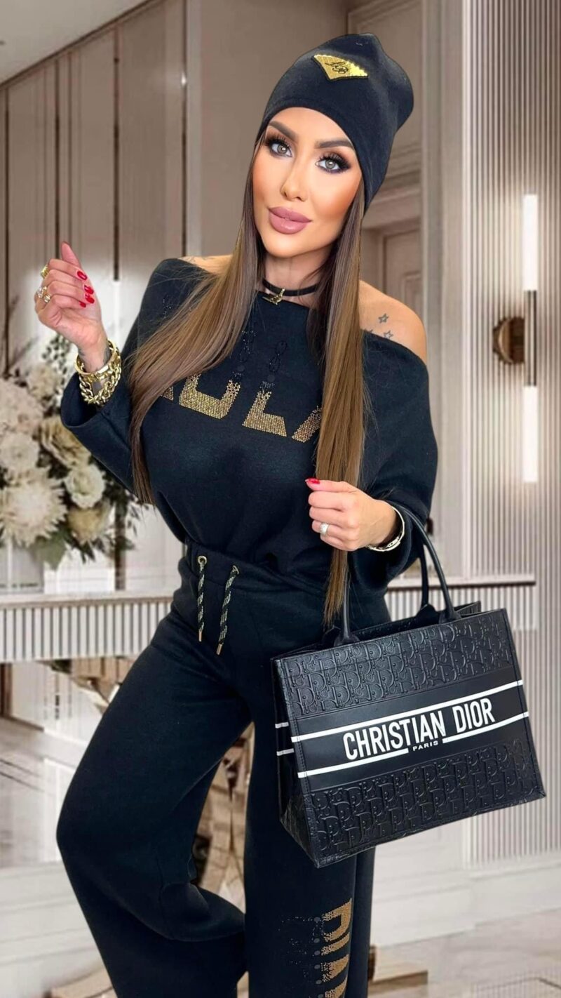 Dres Lola Bianka komplet dzianinowy czarny - obrazek 2