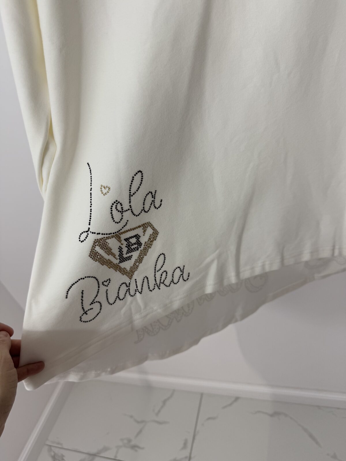 Bluza Lola Bianka bluza biała dresowa tunika - obrazek 7