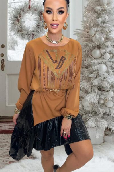 Sukienka Lola Bianka tunika oversize z paskiem