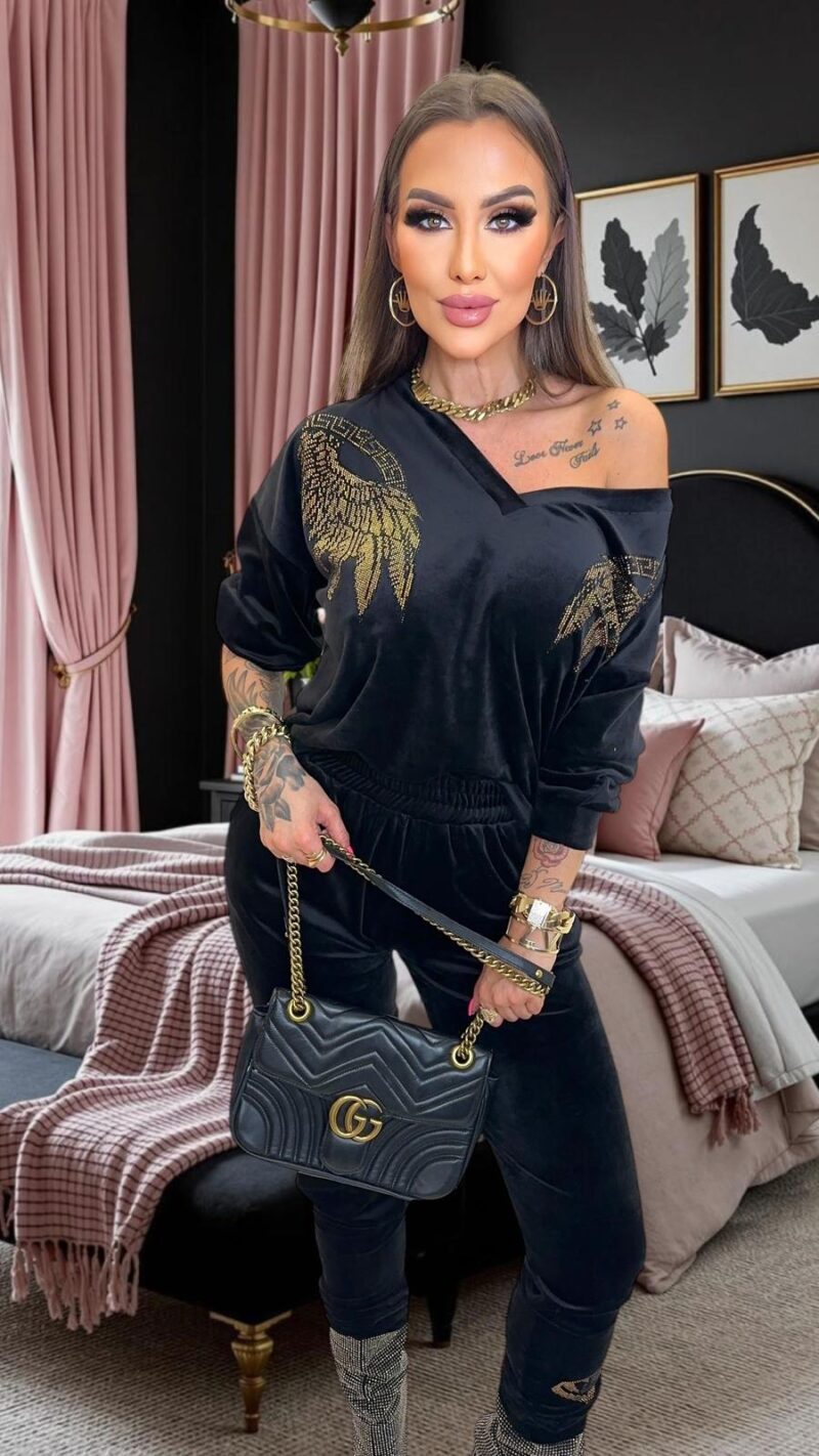 Dres Lola Bianka dres welurowy czarny - obrazek 2