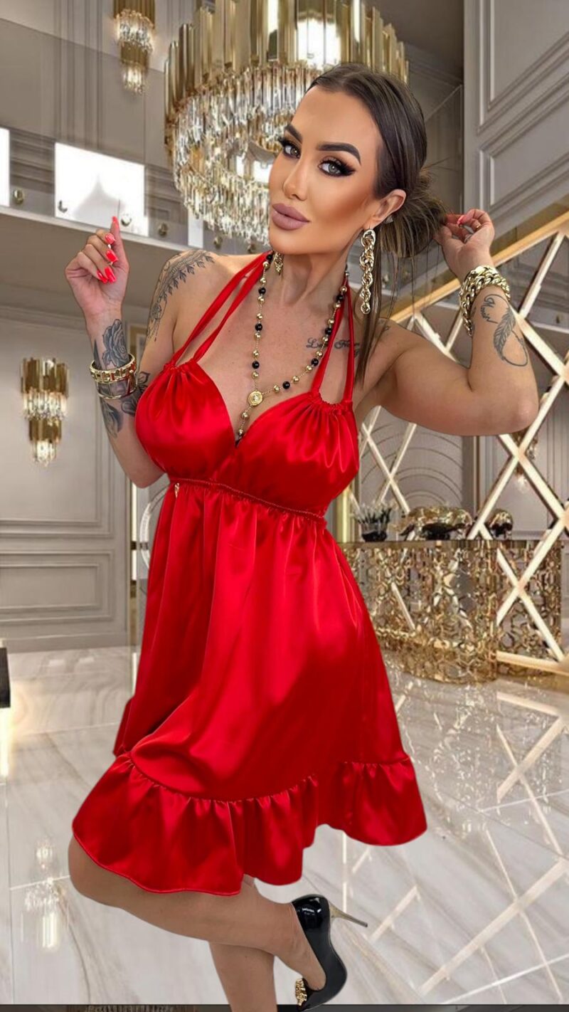 Sukienka Lola Bianka sukienka letnia czerwona - obrazek 2