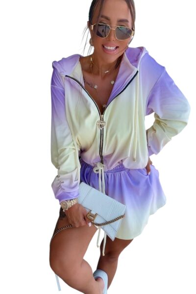 Komplet welurowy Lola Bianka dres welurowy ombre