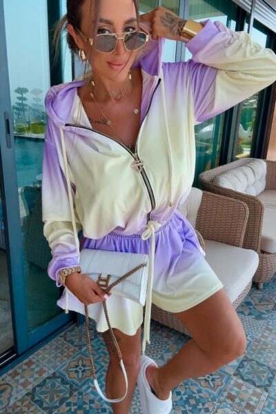 Komplet welurowy Lola Bianka dres welurowy ombre