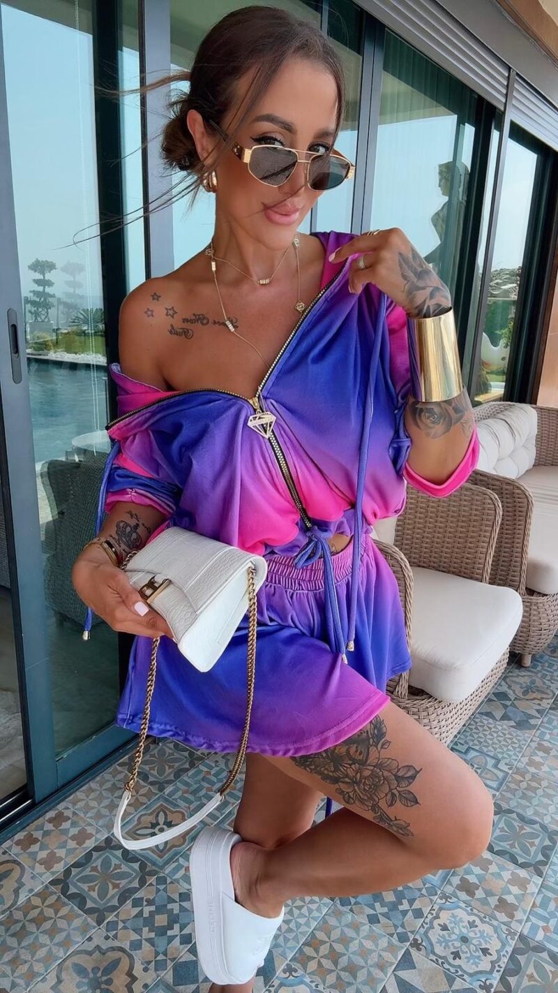 Komplet welurowy Lola Bianka dres letni ombre - obrazek 3