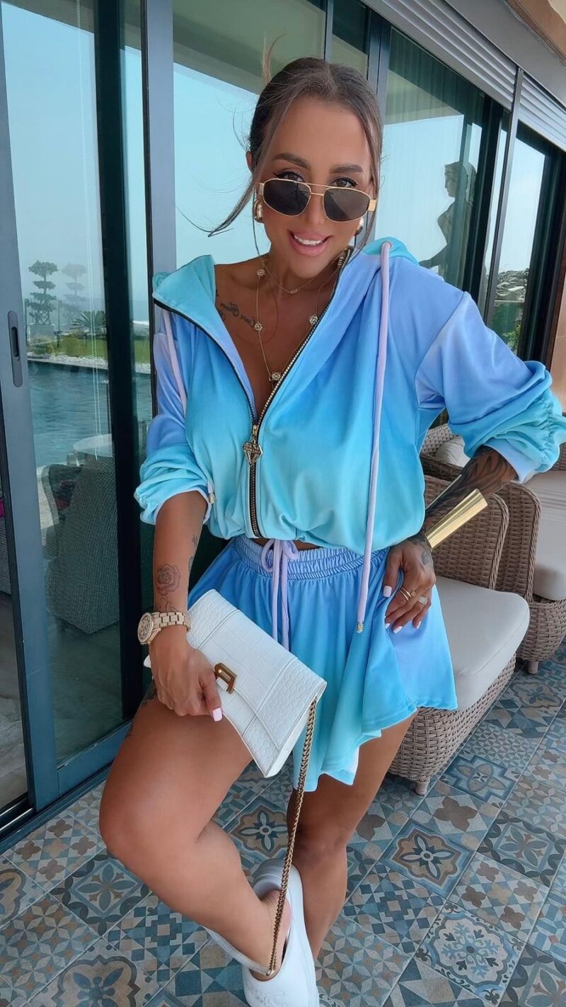 Dres Lola Bianka komplet welurowy ombre - obrazek 3