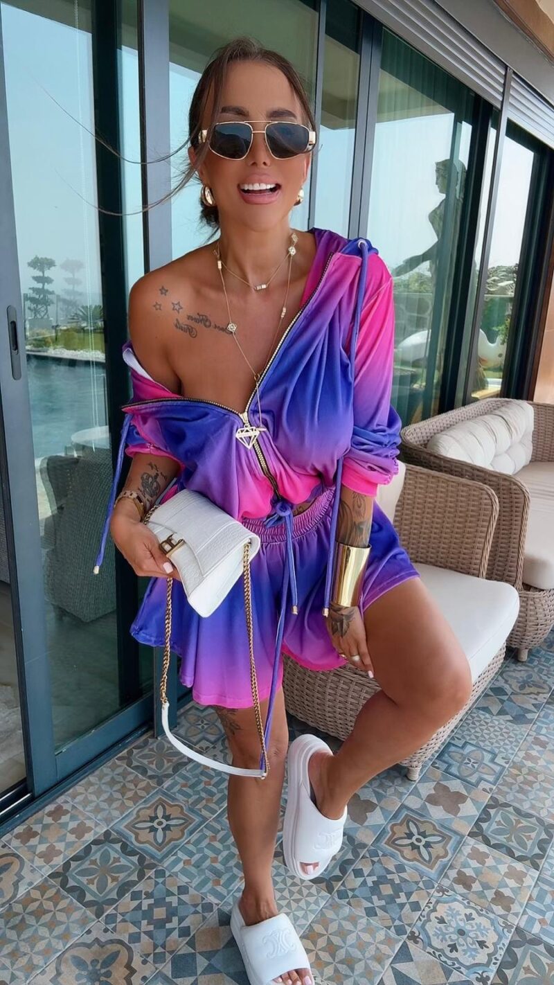 Komplet welurowy Lola Bianka dres letni ombre - obrazek 2