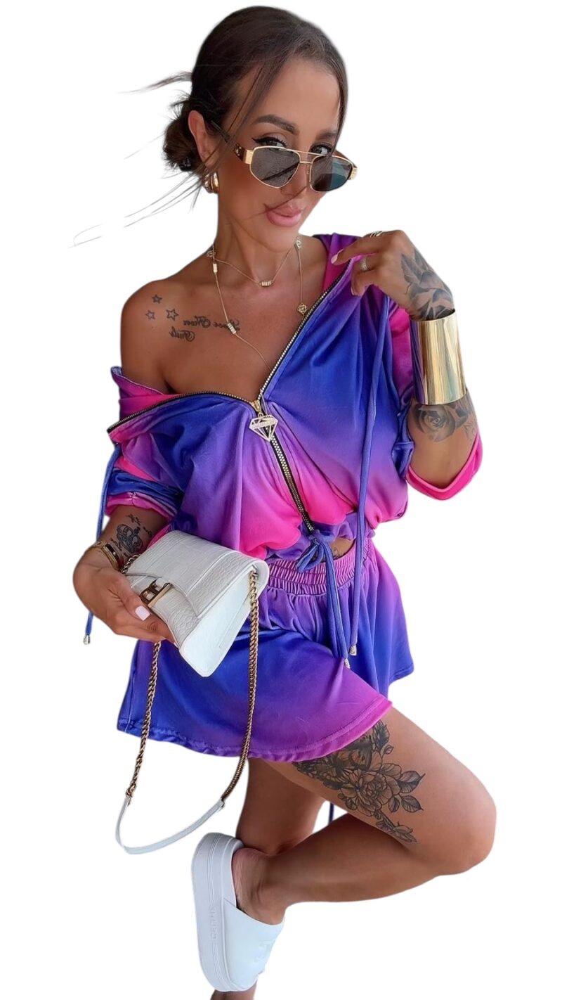 Komplet welurowy Lola Bianka dres letni ombre