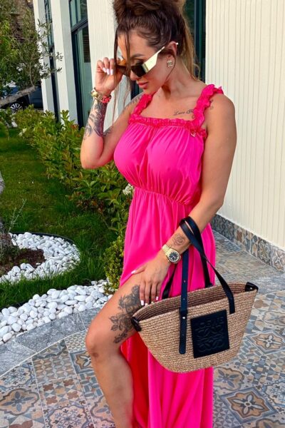 Sukienka Lola Bianka hiszpanka maxi na ramiączkach