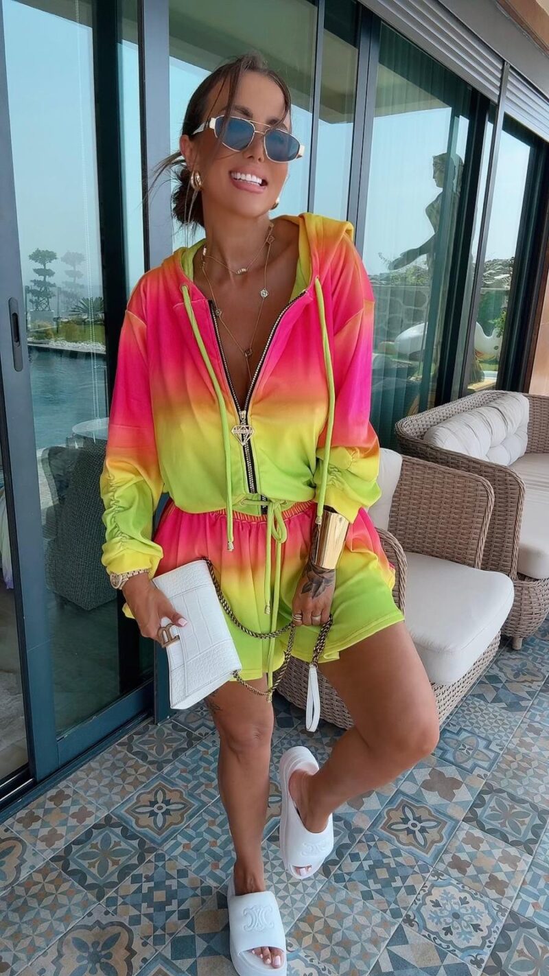 Komplet welurowy Lola Bianka dres welurowy ombre - obrazek 3