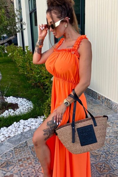 Sukienka Lola Bianka hiszpanka letnia długa neon