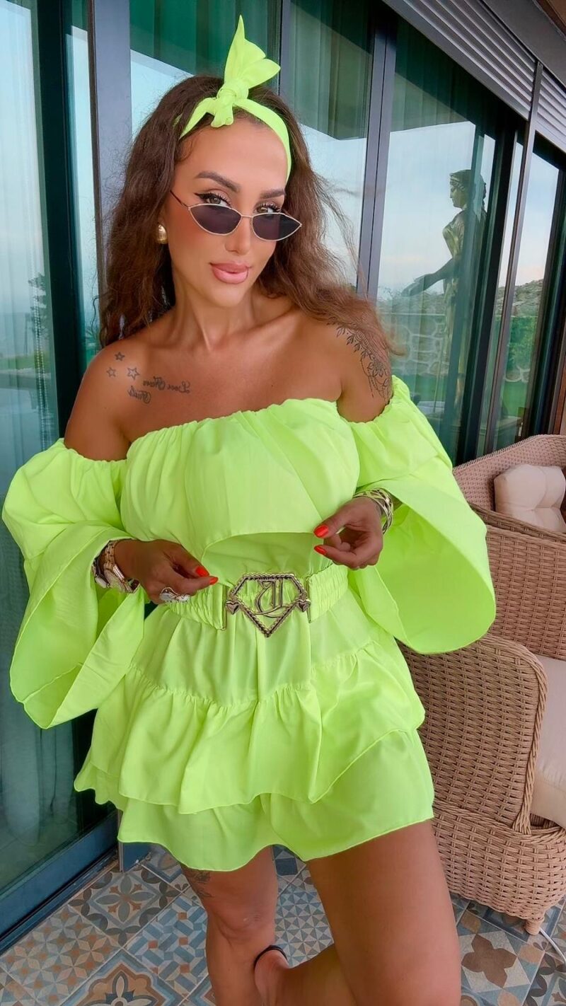 Sukienka Lola Bianka hiszpanka neon - obrazek 7