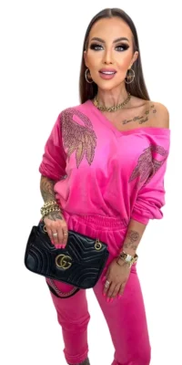 dres welurowy różowy lola bianka