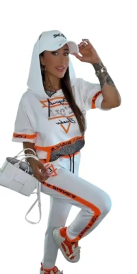 Dres Lola Bianka komplet biały bluza spodnie