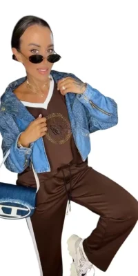 Dres Lola Bianka komplet brązowy damski