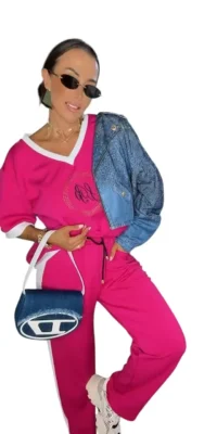 Dres Lola Bianka komplet różowy damski