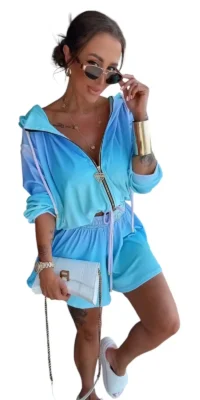 Dres Lola Bianka welurowy komplet ombre.