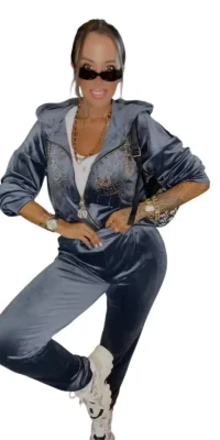 Dres Lola Bianka welurowy szary