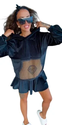 Dres welurowy czarny Lola Bianka