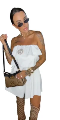 Kombinezon Lola Bianka dżinsowy biały *SALE*