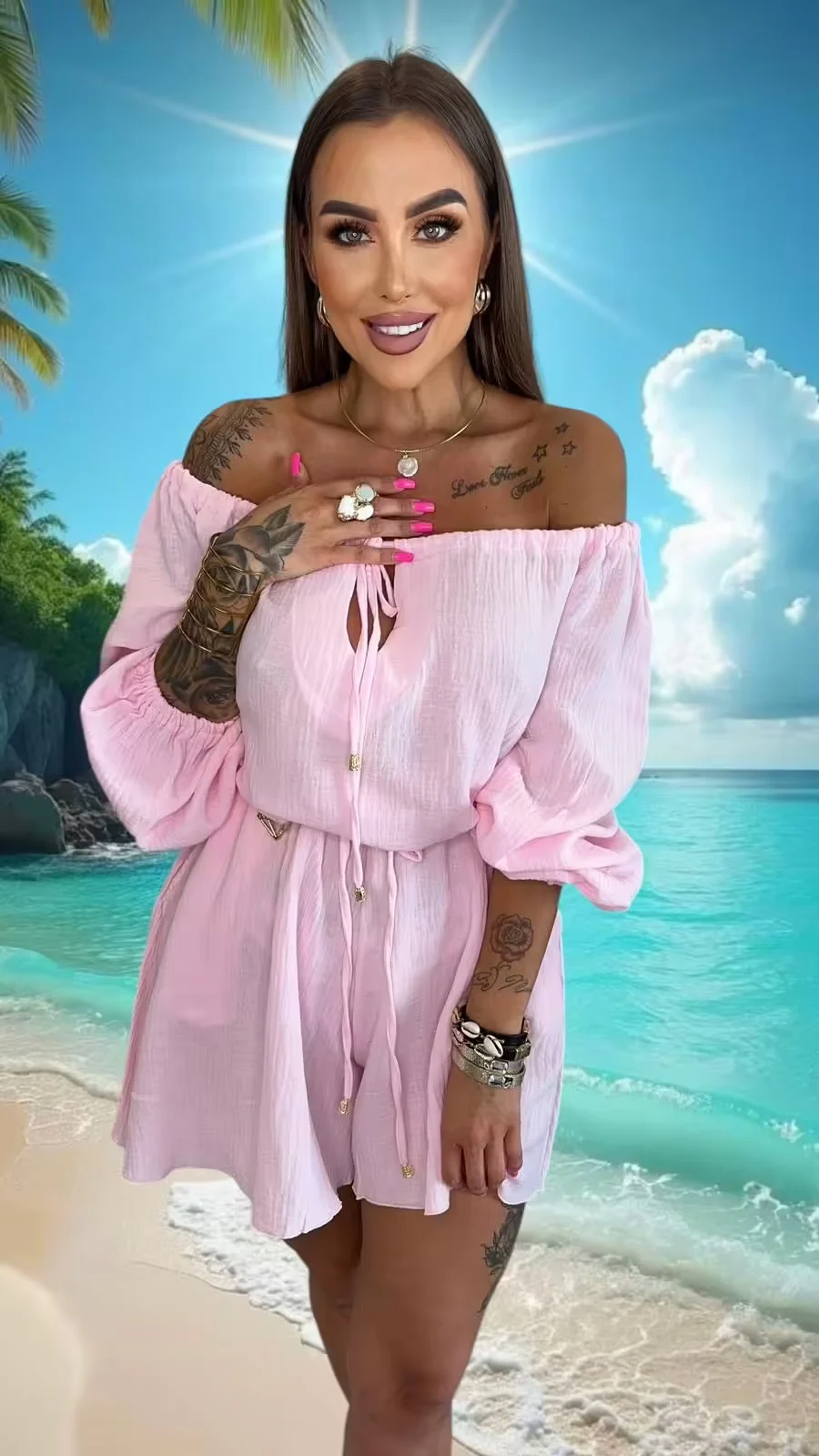 Kombinezon Lola Bianka letni różowy - obrazek 3