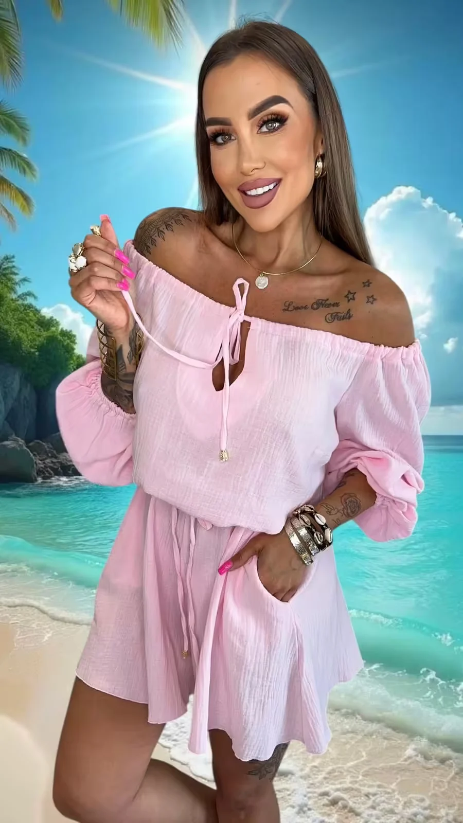 Kombinezon Lola Bianka letni różowy - obrazek 4