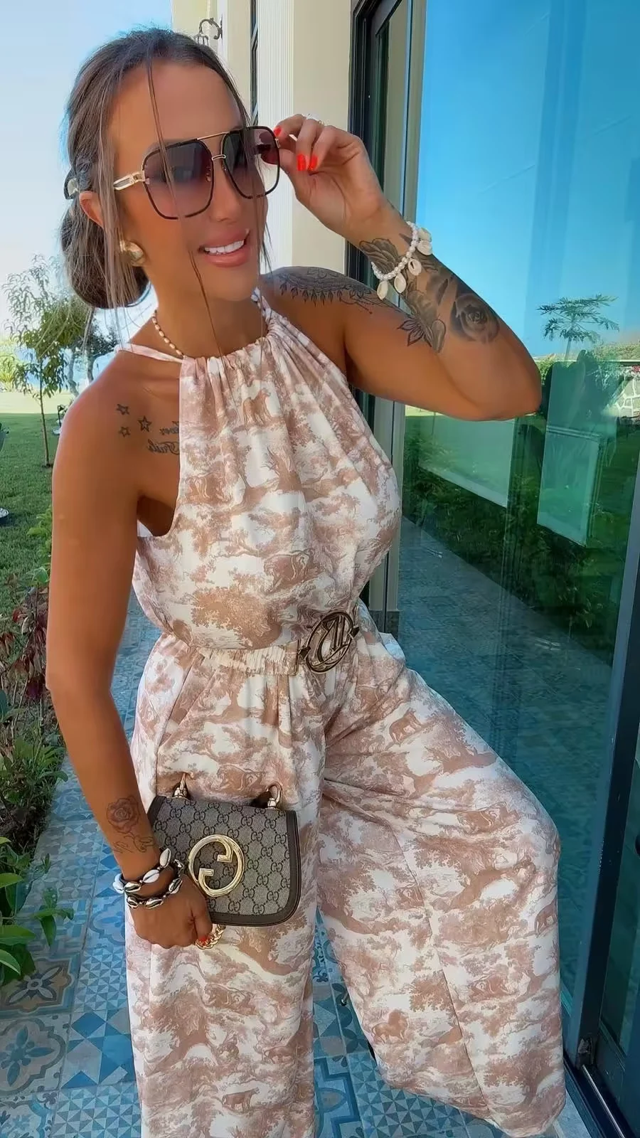 Kombinezon Lola Bianka letni długi beżowy - obrazek 3