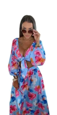 Komplet letni Lola Bianka top spódnica