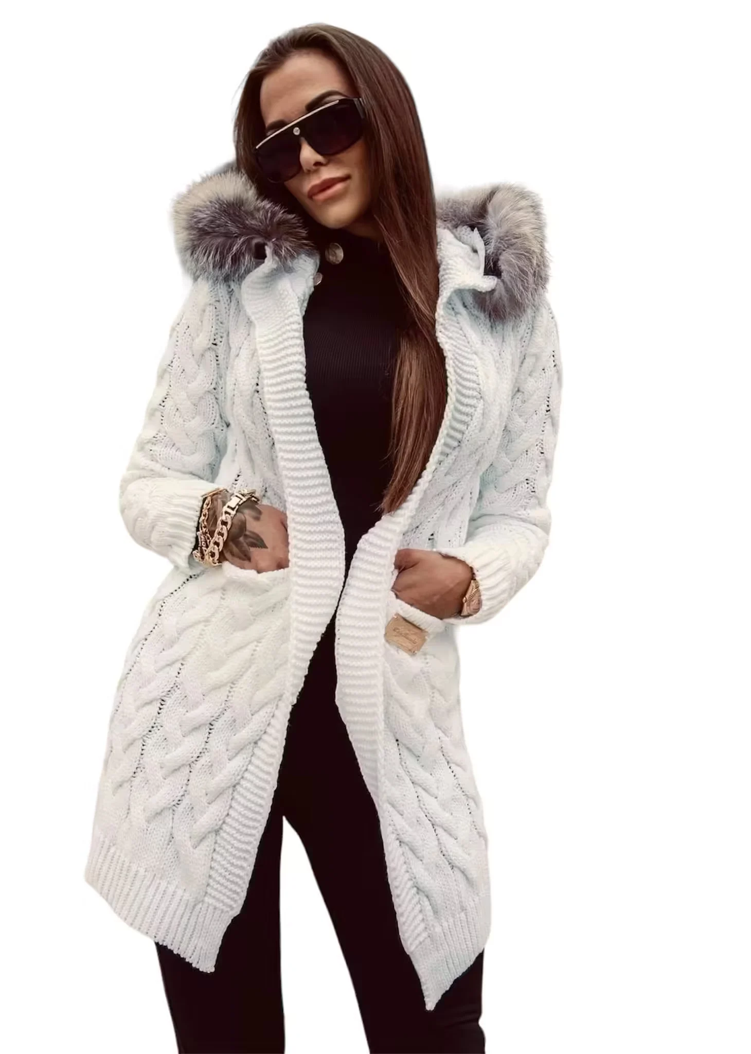 Sweter Lola Bianka biały kardigan