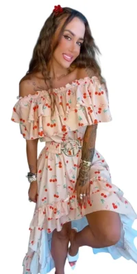 Sukienka Lola Bianka hiszpanka beżowa SALE