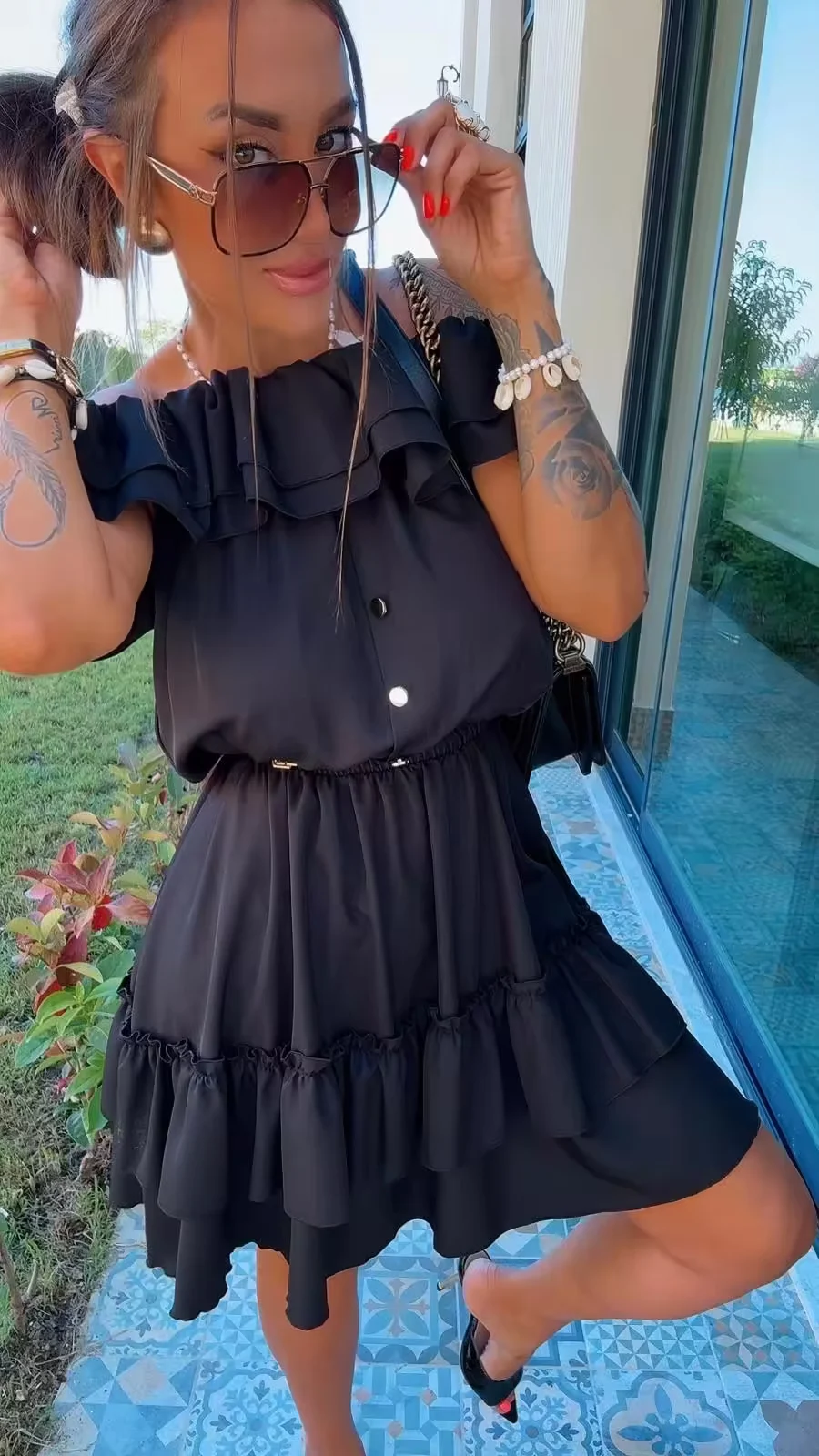 Sukienka Lola Bianka czarna elegancka - obrazek 2