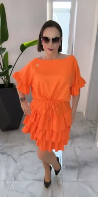 Sukienka Lola Bianka letnia pomarańczowa