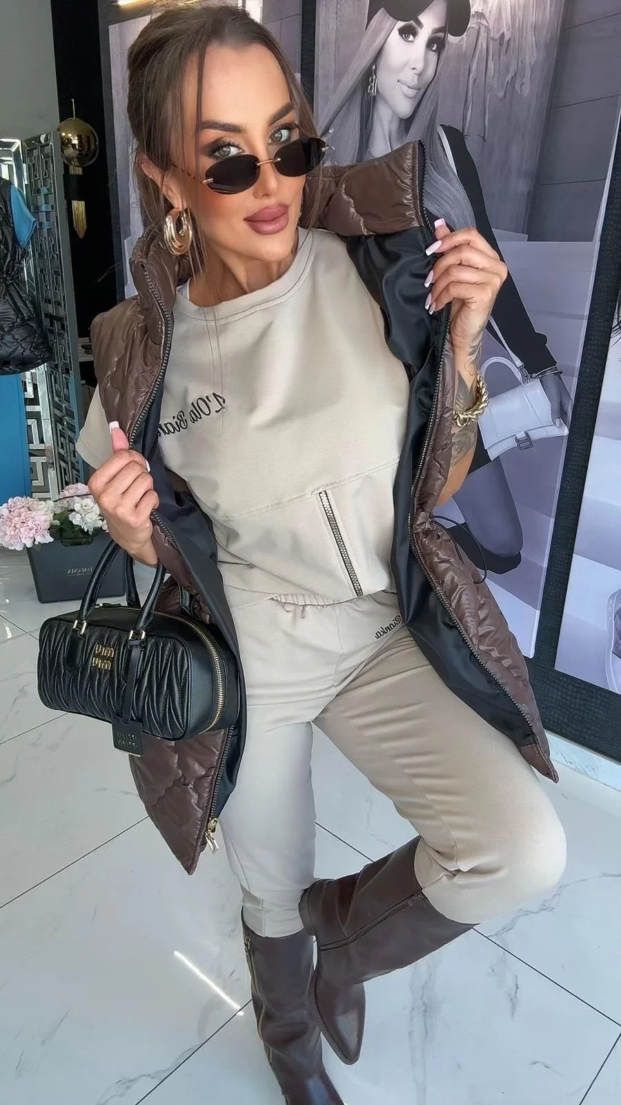 Dres Lola Bianka beżowy bawełniany - obrazek 2