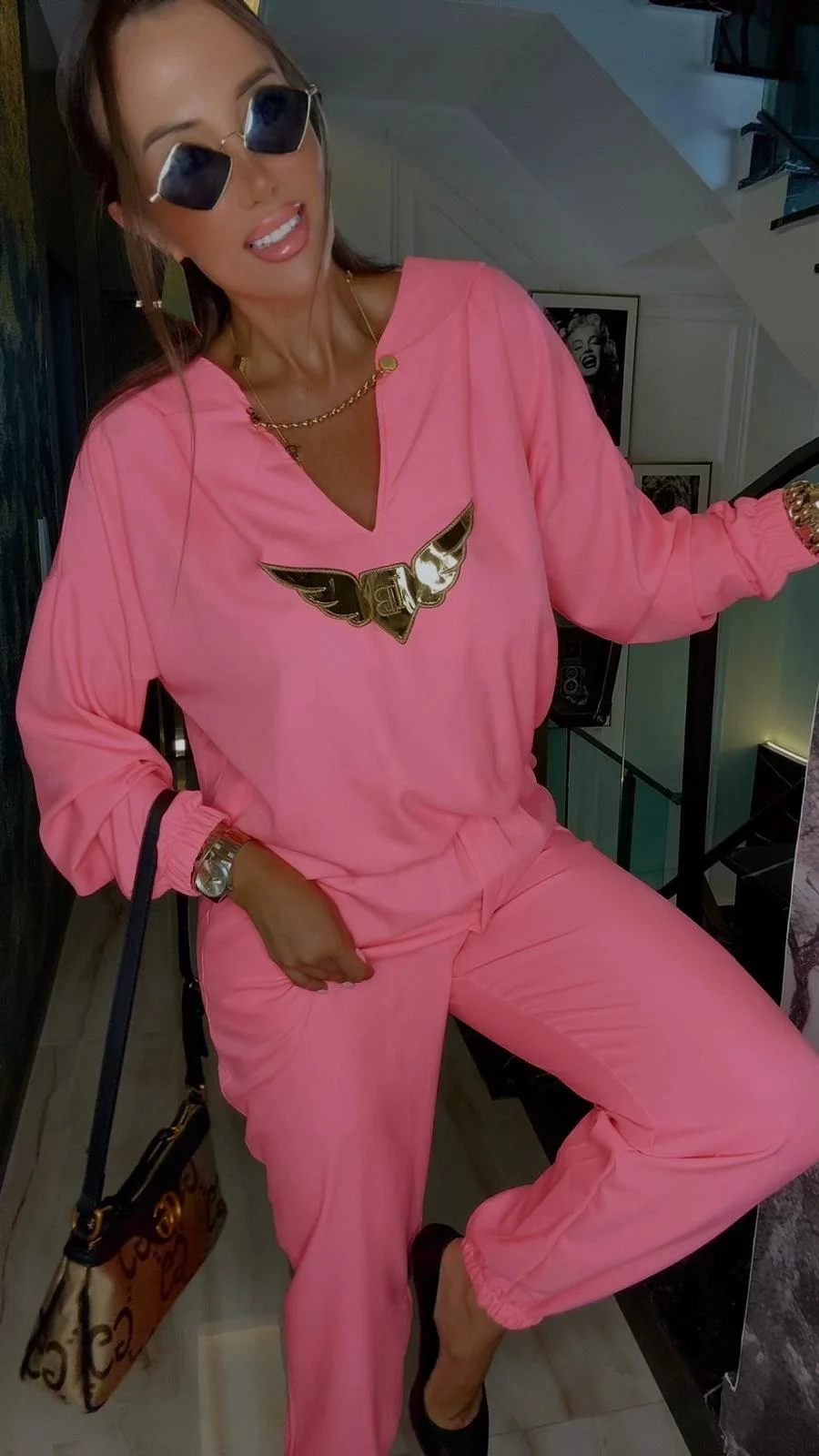 Dres Lola Bianka komplet elegancki koral - obrazek 2