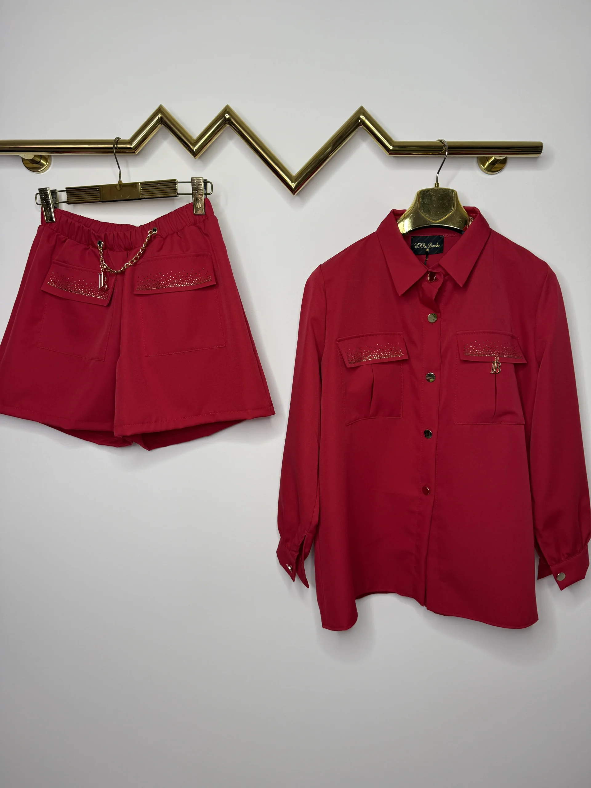 Komplet Lola Bianka czerwony koszula spodenki - obrazek 7