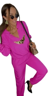 Dres Lola Bianka komplet różowy elegancki