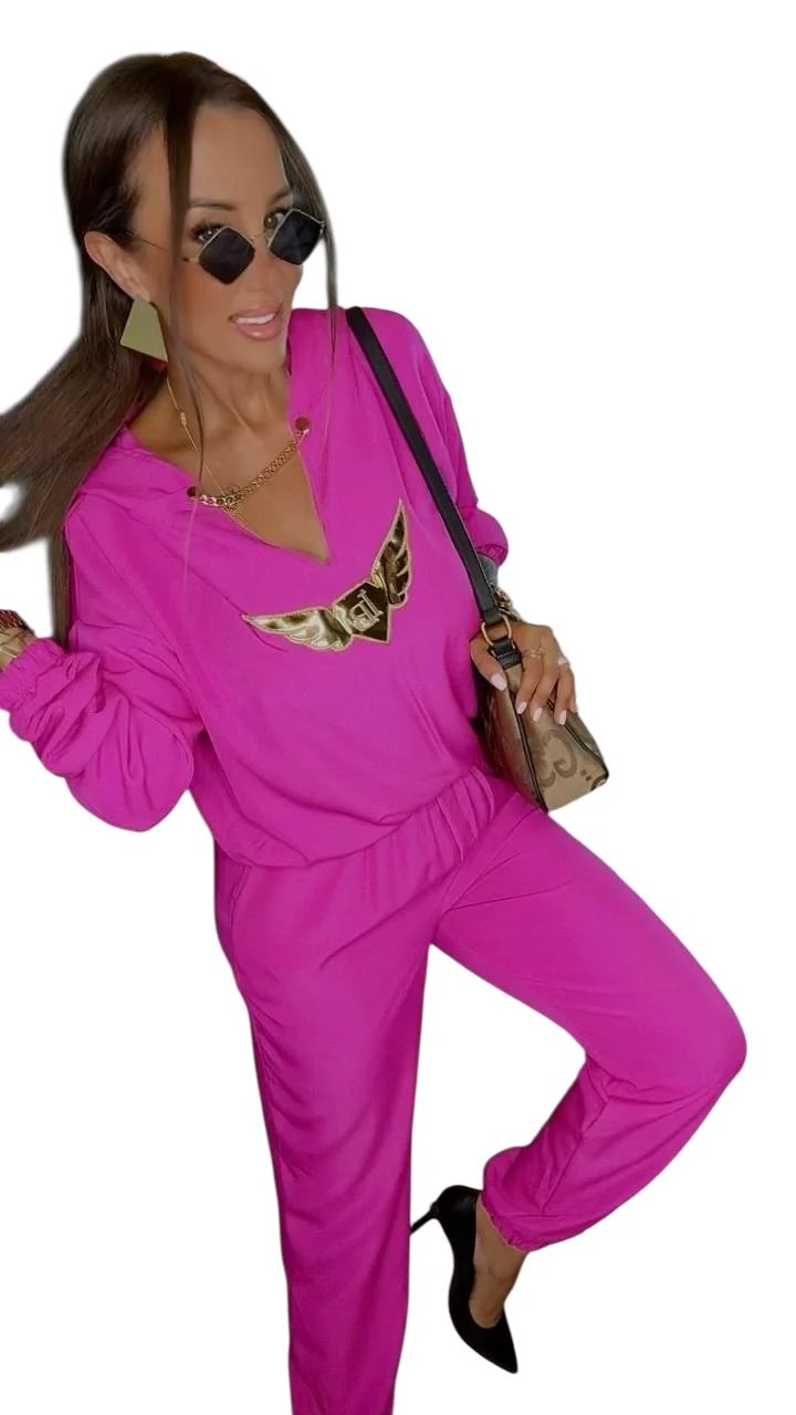 Dres Lola Bianka komplet różowy elegancki