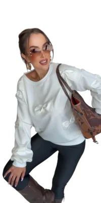 Bluza biała Lola Bianka z długim rękawem