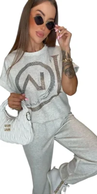 Dres Lola bianka szary komplet