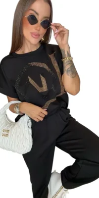 Dres lola bianka komplet czarny