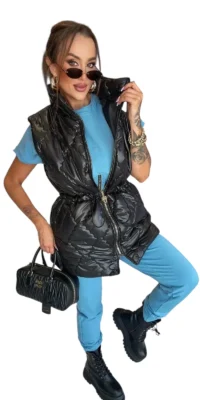 Kamizelka lola bianka czarna bezrękawnik