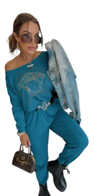 kombinezon lola bianka niebieski długi