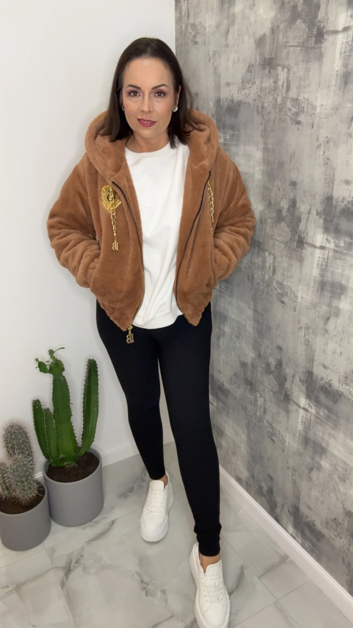 Kurtka Lola Bianka bomberka brązowa - obrazek 5