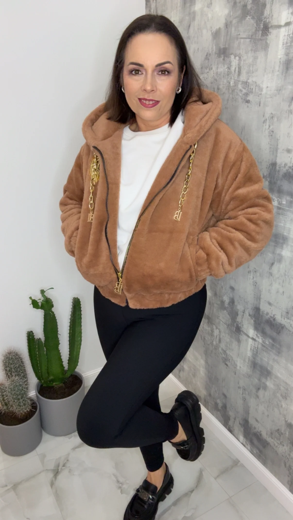 Kurtka Lola Bianka bomberka brązowa - obrazek 6