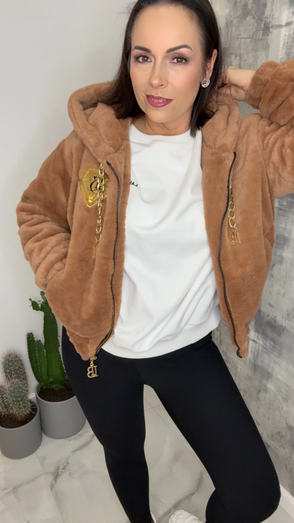 Kurtka Lola Bianka bomberka brązowa - obrazek 10