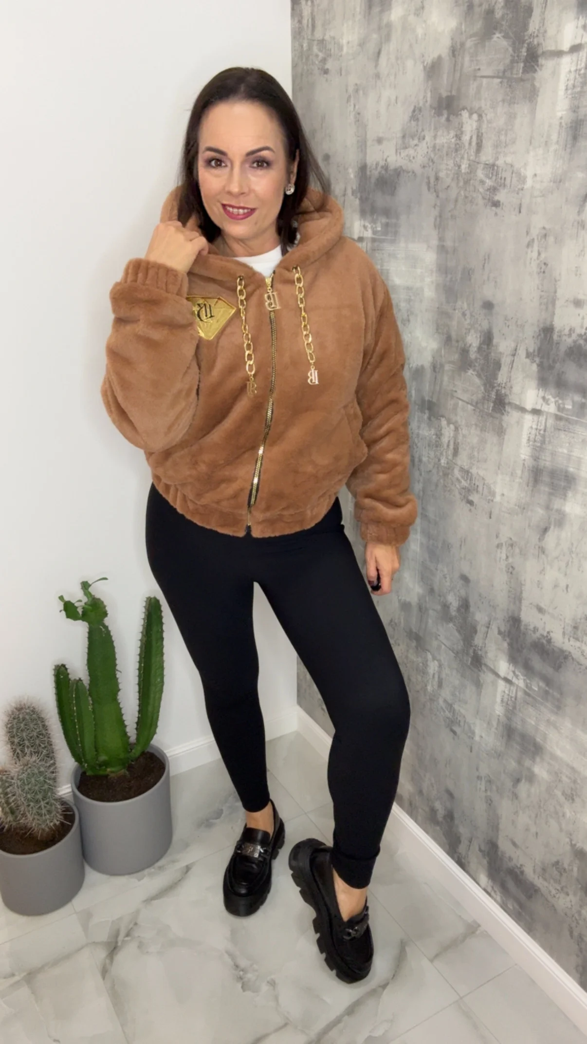 Kurtka Lola Bianka bomberka brązowa - obrazek 9