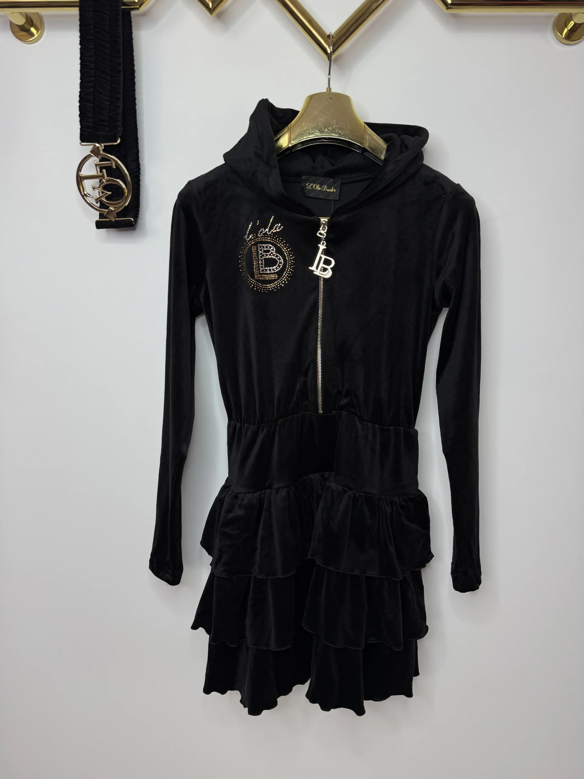 Sukienka Lola Bianka welurowa czarna - obrazek 3